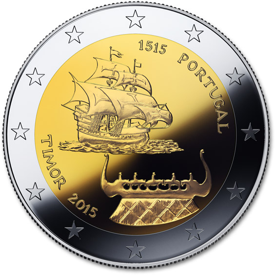 Image of 2 euro coin - 500 Years of Portugiesisch-Timor | Portugal 2015