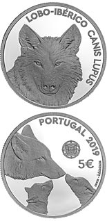 5 euro coin Endangered Fauna Species — The Iberian Wolf | Portugal 2019