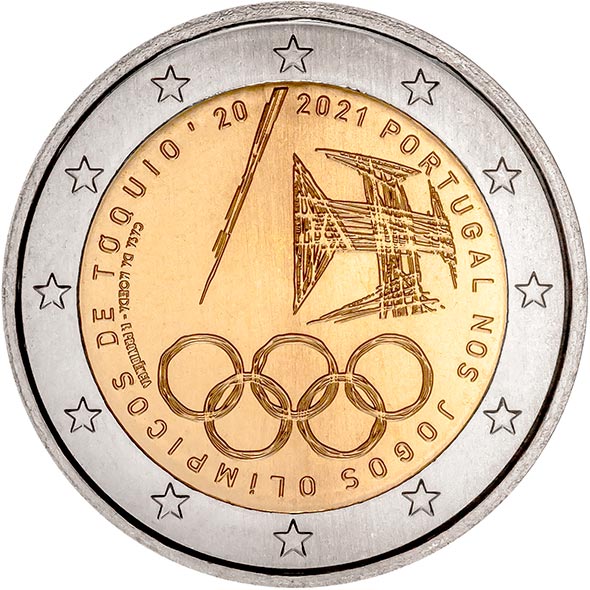 Image of 2 euro coin - The Summer Olympic Games 2021 | Portugal 2021