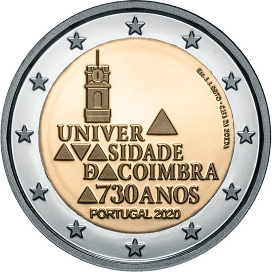 Image of 2 euro coin - 730 Years of the University of Coimbra | Portugal 2020