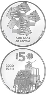 5 euro coin 500 Years of Portuguese Post Office | Portugal 2020