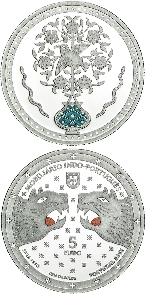 Image of 5 euro coin - Portugal and the East | Portugal 2023
