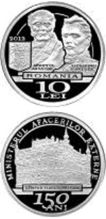 10 leu coin 150 years since the establishment of the Ministry of Foreign Affairs | Romania 2012