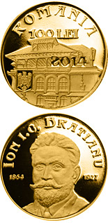 100 leu coin 150 years since the birth of Ion I. C. Brătianu | Romania 2014