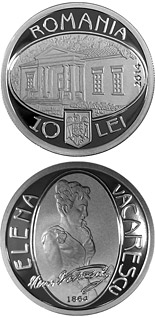 10 leu coin 150 years since the birth of Elena Văcărescu | Romania 2014