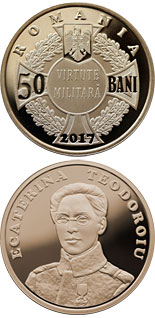 50 bani coin 100 years since Ecaterina Teodoroiu became the first female combat officer of the Romanian Army | Romania 2017
