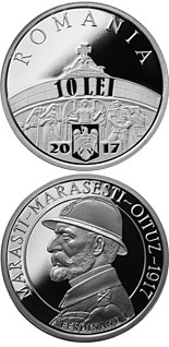 10 leu coin 100 years since the Romanian Army’s victories at Mărăşti, Mărăşeşti and Oituz | Romania 2017
