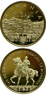 50 bani coin 140 years since the union of Dobruja with Romania | Romania 2018