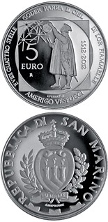 5 euro coin 500th Anniversary of the Death of Amerigo Vespucci | San Marino 2012