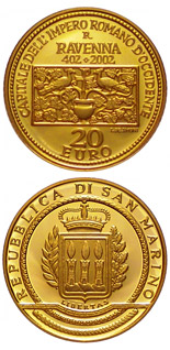 20 euro coin 1600th Anniversary of the Proclamation of Ravenna as Capital of the Western Roman Empire  | San Marino 2002