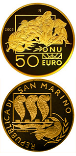 50 euro coin International Day of Peace | San Marino 2005