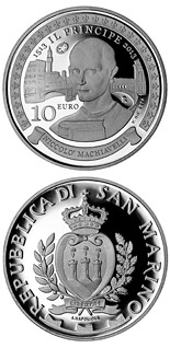 10 euro coin 500th Anniversary of Il Principe (De Principatibus) by Niccolò Machiavelli | San Marino 2013