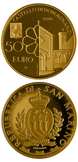50 euro coin Architectural elements of San Marino: Castles of Acquaviva and Domagnano | San Marino 2014