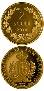 2 scudi coin 150th Anniversary of the First Issue Coin of the Republic of San Marino | San Marino 2014