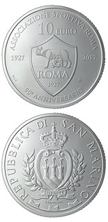 10 euro coin 90th anniversary of the foundation of AS Roma | San Marino 2017
