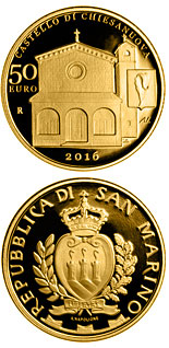 50 euro coin Architectural Elements of San Marino: Castles of Fiorentino and Chiesanuova | San Marino 2016