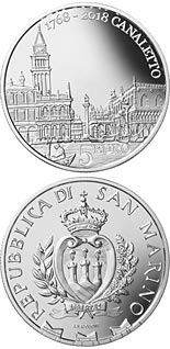 5 euro coin 250th Anniversary of the Death of Canaletto | San Marino 2018