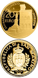 20 euro coin 10th anniversary of the inscription of San Marino in the UNESCO World Heritage List | San Marino 2018