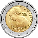 2 euro coin 500th Anniversary of the Death of Raphael | San Marino 2020