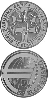 10 euro coin Národná banka Slovenska (National Bank of Slovakia) - the 20th anniversary of the foundation | Slovakia 2013