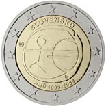 2 euro coin 10th Anniversary of the Introduction of the Euro | Slovakia 2009