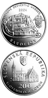 200 crowns coin UNESCO World Heritage: Bardejov - Town Conservation Reserve | Slovakia 2004