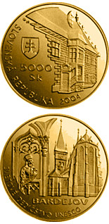 5000 crowns coin UNESCO World Heritage: Bardejov - Town Conservation Reserve | Slovakia 2004