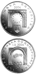 200 crowns coin The Entry of the Slovak Republic to the European Union | Slovakia 2004
