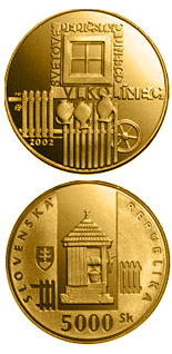 5000 crowns coin UNESCO World Heritage: Vlkolinec, Folk Architecture Reserve | Slovakia 2002