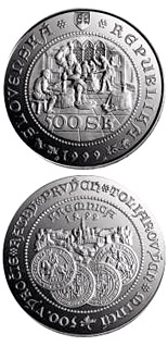 500 crowns coin The 500th anniversary of the striking of the first thaler coins at Kremnica | Slovakia 1999