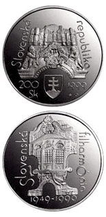 200 crowns coin The 50th anniversary of founding of the Slovak Philharmonia | Slovakia 1999