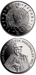200 crowns coin The 150th anniversary of the birth of Pavol Országh Hviezdoslav | Slovakia 1999