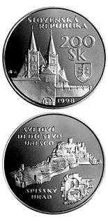 200 crowns coin The UNESCO World Heritage: The Spis Castle and the cultural monuments in its surroundings | Slovakia 1998