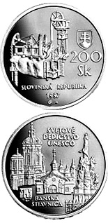200 crowns coin The UNESCO World Heritage and Banska Stiavnica with its ancient mining works | Slovakia 1997
