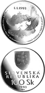 100 crowns coin The foundation of the Slovak Republic | Slovakia 1993