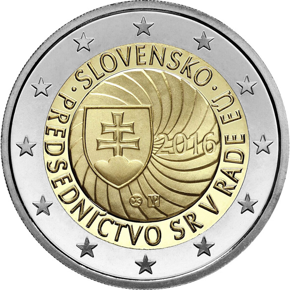 Image of 2 euro coin - First Presidency of the Slovak Republic of the Council of the European Union | Slovakia 2016