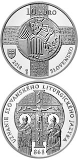 10 euro coin 1150th anniversary of the recognition of the Slavonic liturgical language | Slovakia 2018