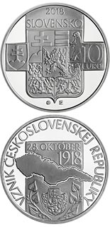 10 euro coin 100th anniversary of the establishment of the Czechoslovak Republic | Slovakia 2018