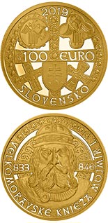 100 euro coin Mojmir I, Ruler of Great Moravia | Slovakia 2019