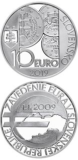 10 euro coin 10th anniversary of the introduction of the euro in Slovakia | Slovakia 2019