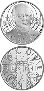 10 euro coin Jozef Murgaš - the 150th anniversary of the birth  | Slovakia 2014