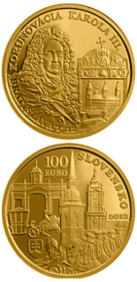 100 euro coin Coronations in Bratislava - the 300th anniversary of the coronation of Karol III  | Slovakia 2012