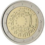 2 euro coin The 30th anniversary of the EU flag | Slovenia 2015