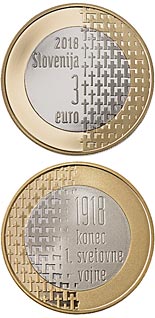 3 euro coin 100th Anniversary of the End of the First World War | Slovenia 2018