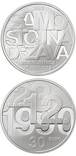 30 euro coin 30th anniversary of plebiscite on sovereignty and independence of the Republic of Slovenia | Slovenia 2020