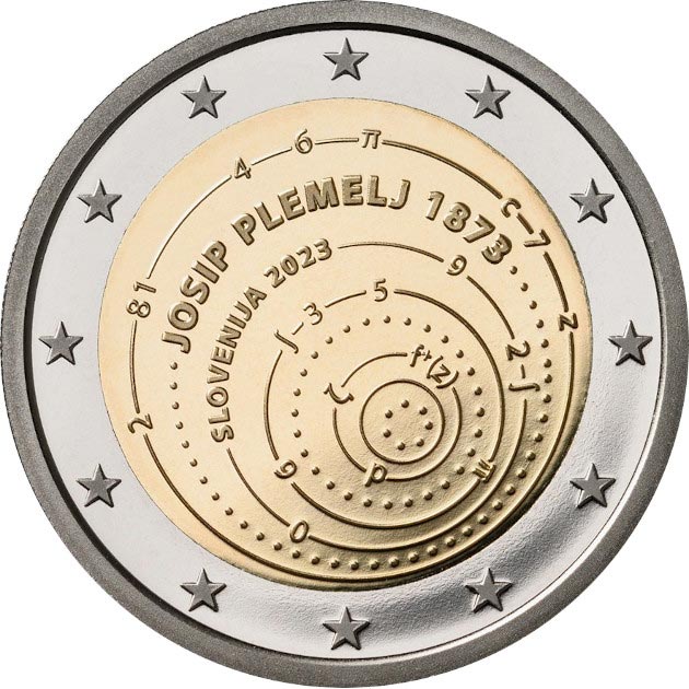 Image of 2 euro coin - 150th Anniversary of the Birth of Josip Plemelj | Slovenia 2023