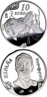 10 euro coin Centenary of the birth of Salvador Dalí - The great masturbator | Spain 2004