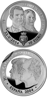 10 euro coin Felipe and Letizia | Spain 2004