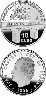 10 euro coin 20th Anniversary of the Spanish and Portugal joining to the European Community | Spain 2006