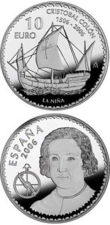 10 euro coin Christopher Columbus 5th Centenary - La Niña | Spain 2006
